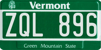 VT license plate ZQL896