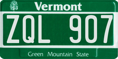 VT license plate ZQL907