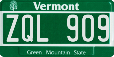 VT license plate ZQL909