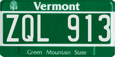 VT license plate ZQL913
