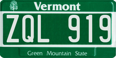 VT license plate ZQL919