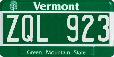 VT license plate ZQL923