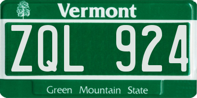 VT license plate ZQL924