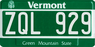 VT license plate ZQL929
