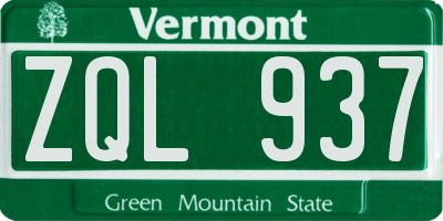 VT license plate ZQL937