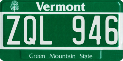 VT license plate ZQL946
