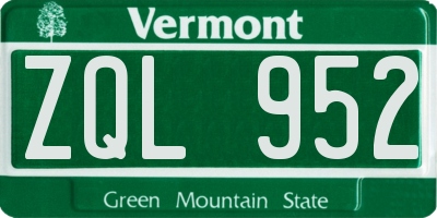 VT license plate ZQL952