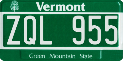 VT license plate ZQL955