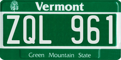 VT license plate ZQL961