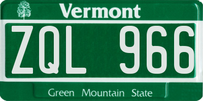 VT license plate ZQL966