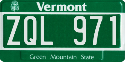 VT license plate ZQL971