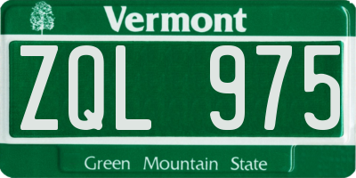 VT license plate ZQL975