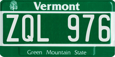 VT license plate ZQL976