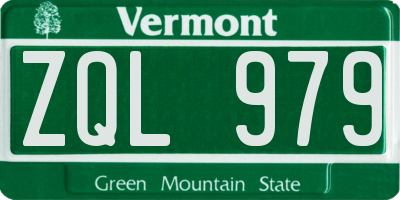 VT license plate ZQL979