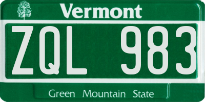 VT license plate ZQL983