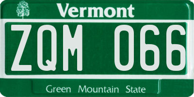 VT license plate ZQM066