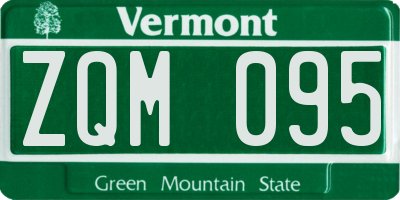 VT license plate ZQM095