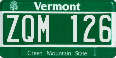 VT license plate ZQM126