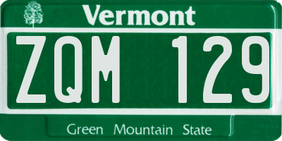 VT license plate ZQM129