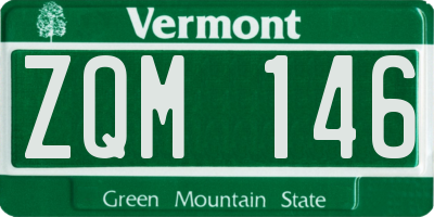 VT license plate ZQM146