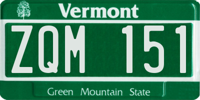VT license plate ZQM151