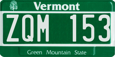 VT license plate ZQM153