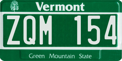 VT license plate ZQM154