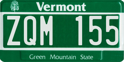 VT license plate ZQM155