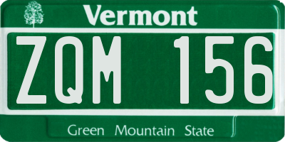 VT license plate ZQM156