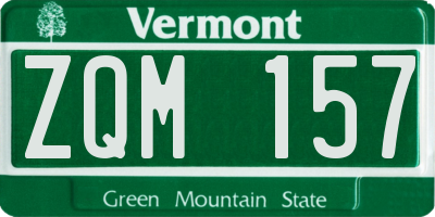 VT license plate ZQM157