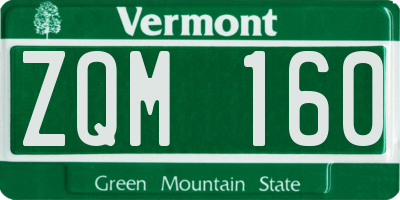 VT license plate ZQM160