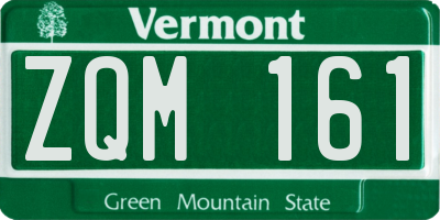 VT license plate ZQM161