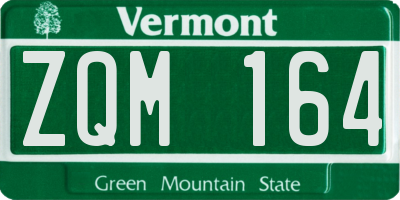 VT license plate ZQM164