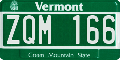 VT license plate ZQM166