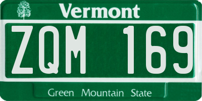 VT license plate ZQM169