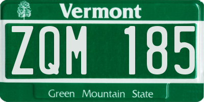 VT license plate ZQM185