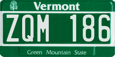 VT license plate ZQM186