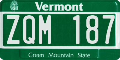 VT license plate ZQM187