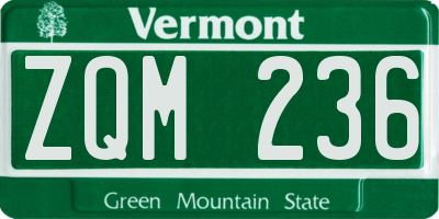 VT license plate ZQM236