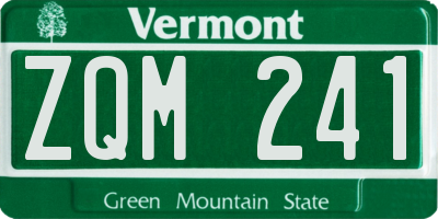 VT license plate ZQM241