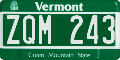 VT license plate ZQM243