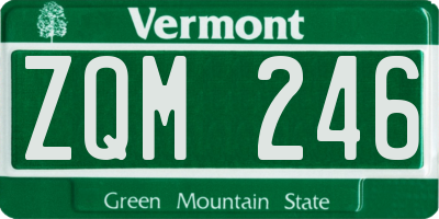 VT license plate ZQM246