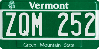 VT license plate ZQM252