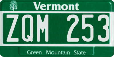 VT license plate ZQM253