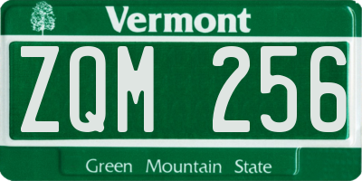 VT license plate ZQM256