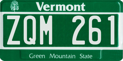 VT license plate ZQM261
