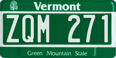 VT license plate ZQM271