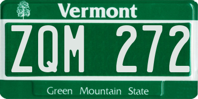 VT license plate ZQM272