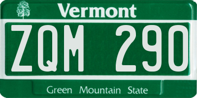 VT license plate ZQM290