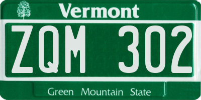 VT license plate ZQM302